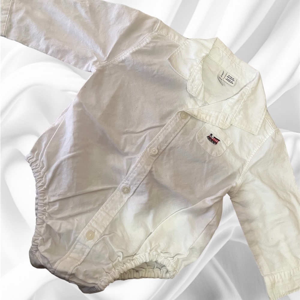 Janie & Jack Embroidered Train Oxford Shirt